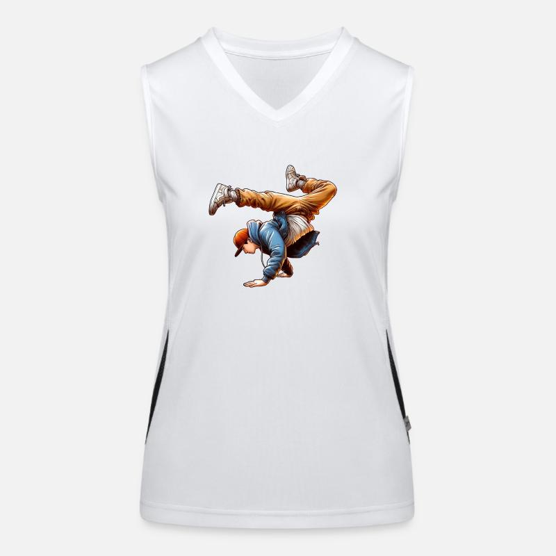 Energetic Breakdance Dance Steps Women's Functional Contrast Tank Top