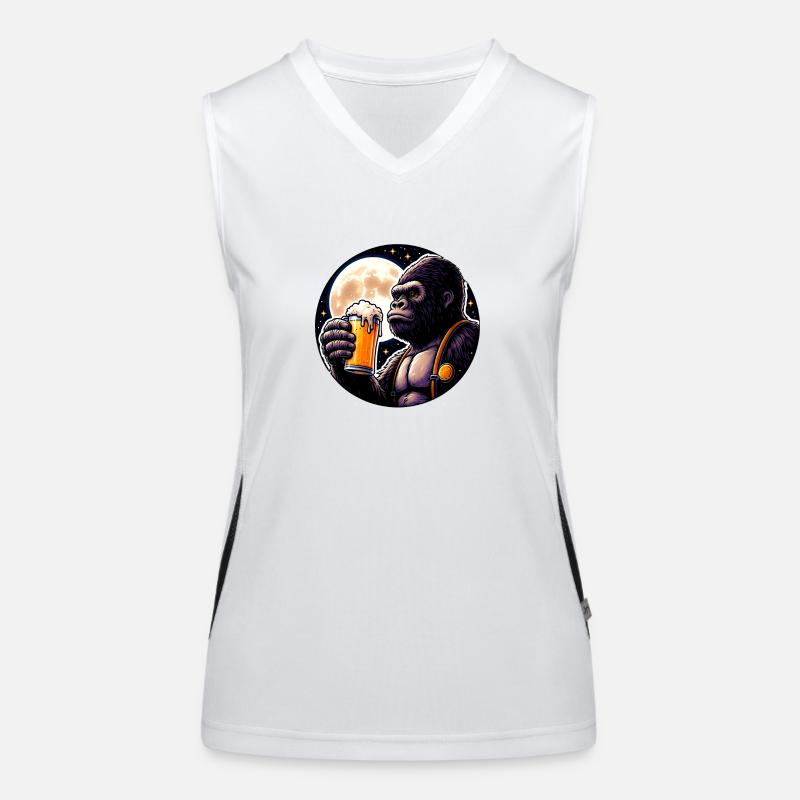 Festlicher Bieraffe Funktionelles Kontrast-Tank Top für Frauen