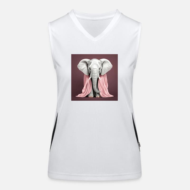 Eléphant avec une couverture rose Débardeur respirant contrasté Femme