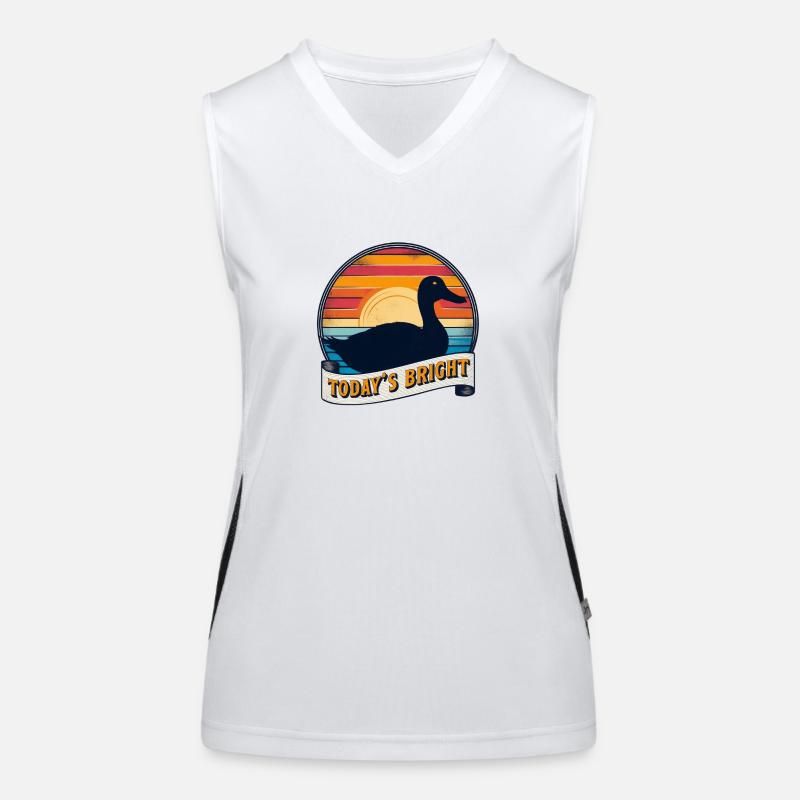 Quacking with Joy: Duck Design in a Classic Style Women's Functional Contrast Tank Top