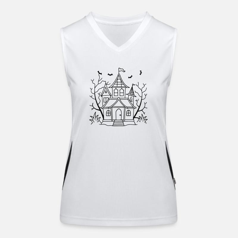 Spooky House Halloween Women's Functional Contrast Tank Top