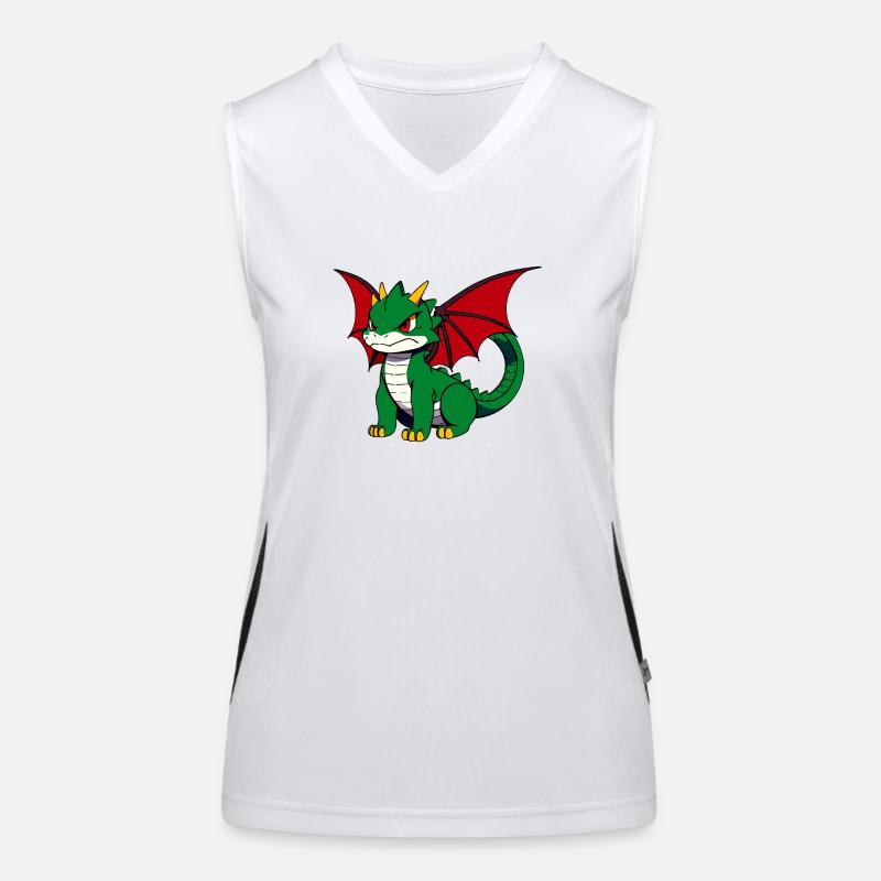 Cute Grumpy Dragon Women's Functional Contrast Tank Top