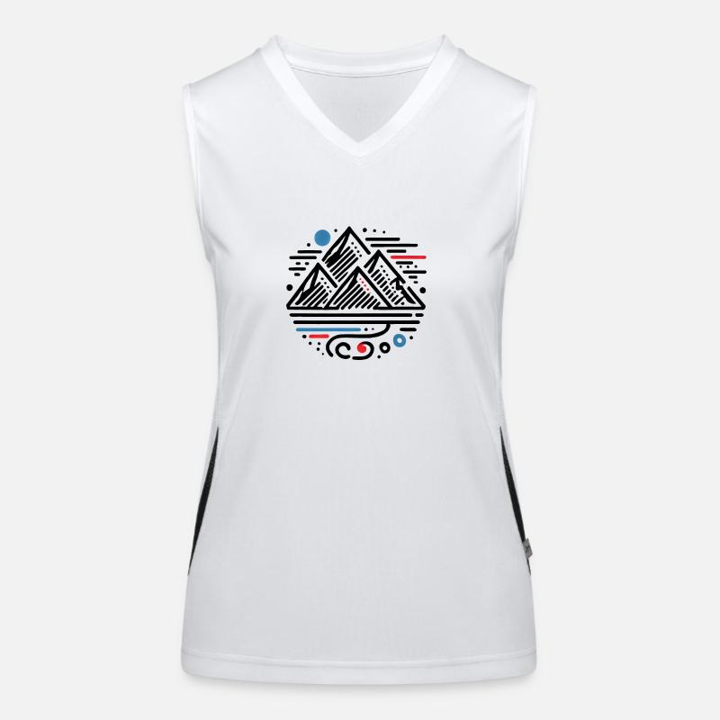 Mountains Abstract Women's Functional Contrast Tank Top