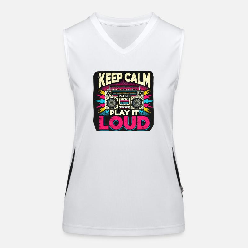 Keep calm play it loud Women's Functional Contrast Tank Top