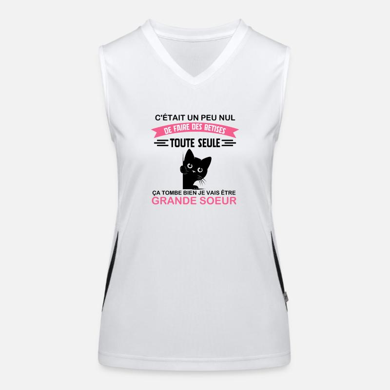 Werdendes Kind Große Schwester Lustiges Einhorn Werbung Funktionelles Kontrast-Tank Top für Frauen