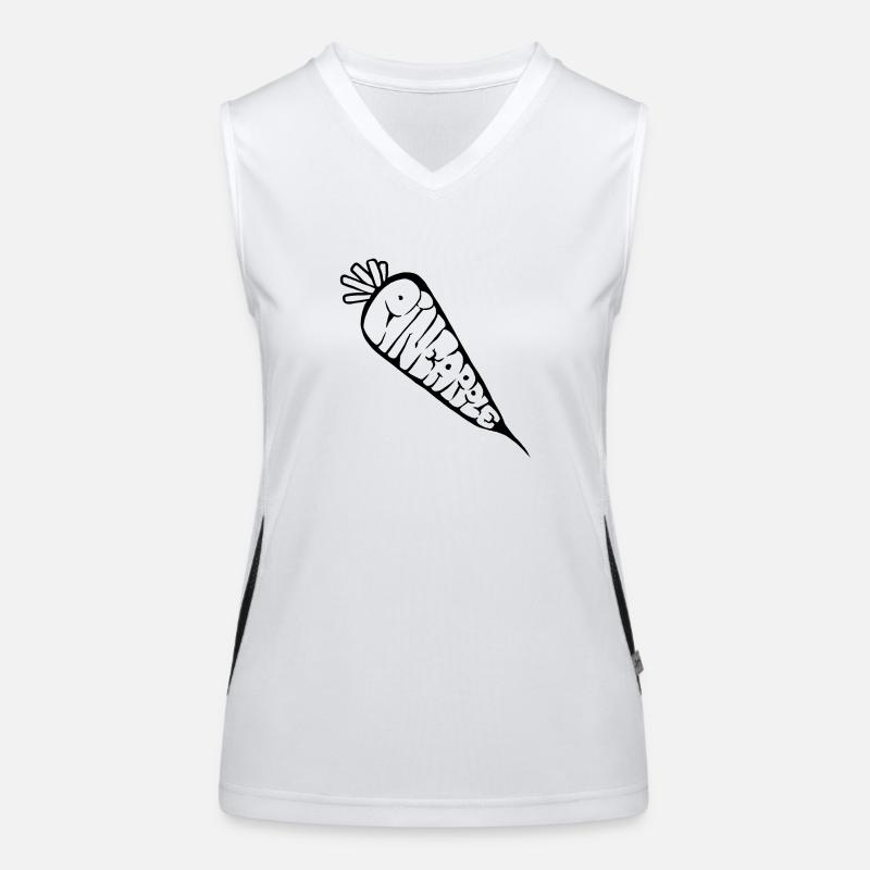 Karotte Ananas Graff (Schablone) Funktionelles Kontrast-Tank Top für Frauen