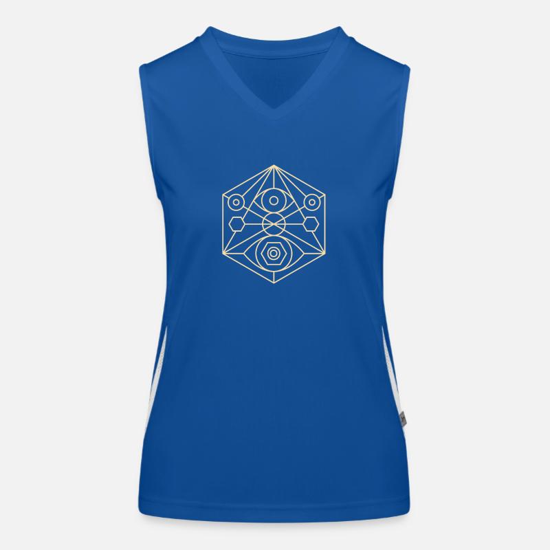 Sacred Geometry, Mandala, Cosmic Pattern Women's Functional Contrast Tank Top