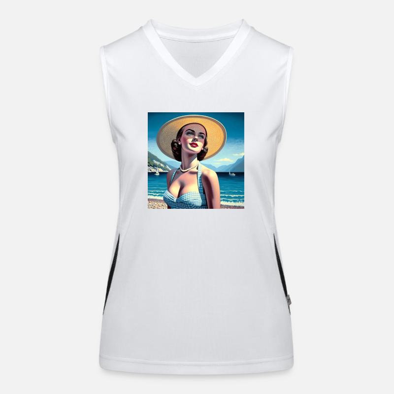 Das Modell am See Funktionelles Kontrast-Tank Top für Frauen