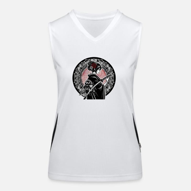 Japanese Samurai Woman Women's Functional Contrast Tank Top