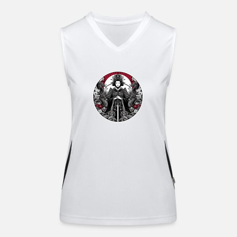 Japanese GeishaRed - Women's Functional Contrast Tank Top - white/black