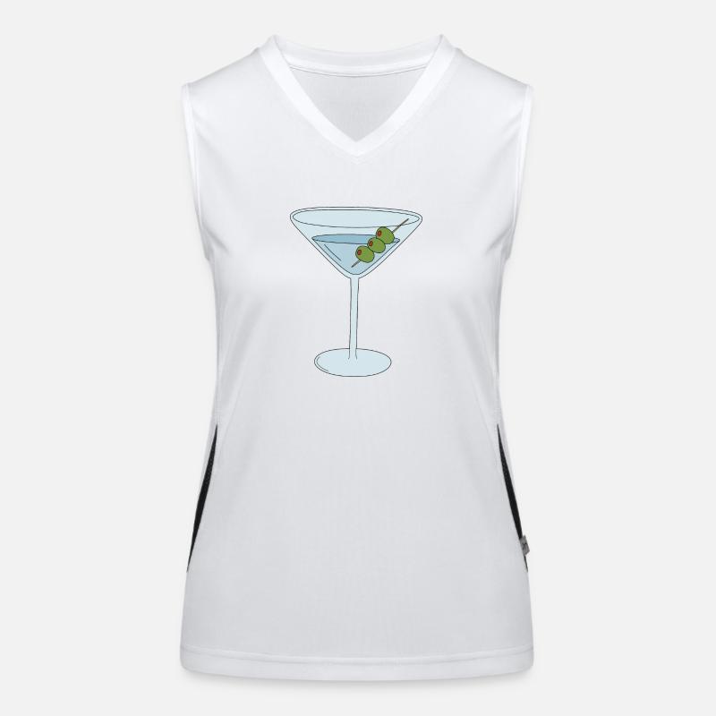 Martini mit Oliven Funktionelles Kontrast-Tank Top für Frauen