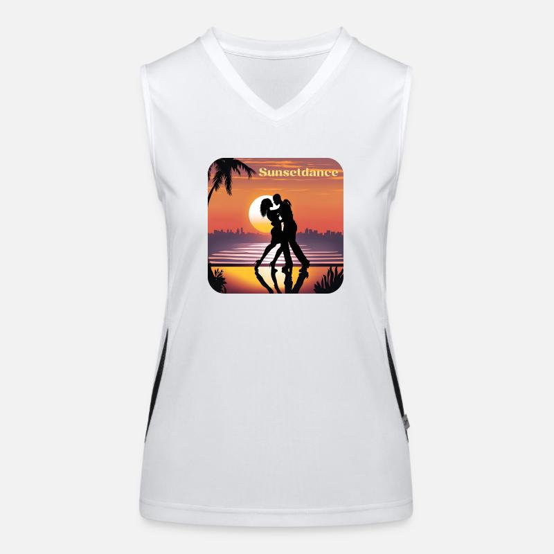 Danse du coucher du soleil Débardeur respirant contrasté Femme
