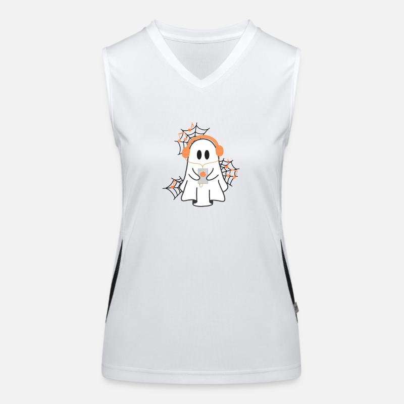 Geist mit Kopfhörer Funktionelles Kontrast-Tank Top für Frauen