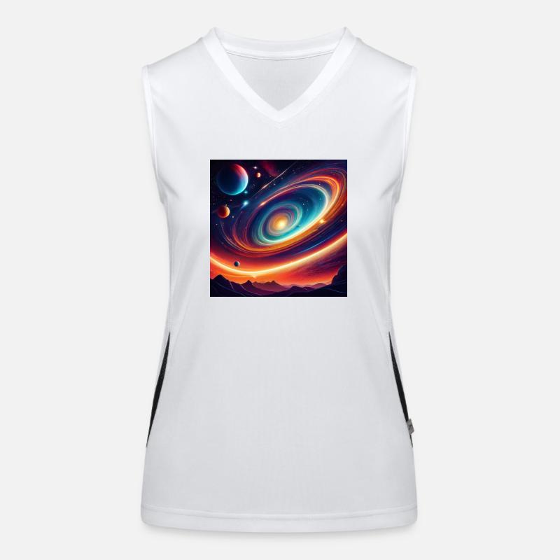 Vibrant Cosmic Exploration Women's Functional Contrast Tank Top