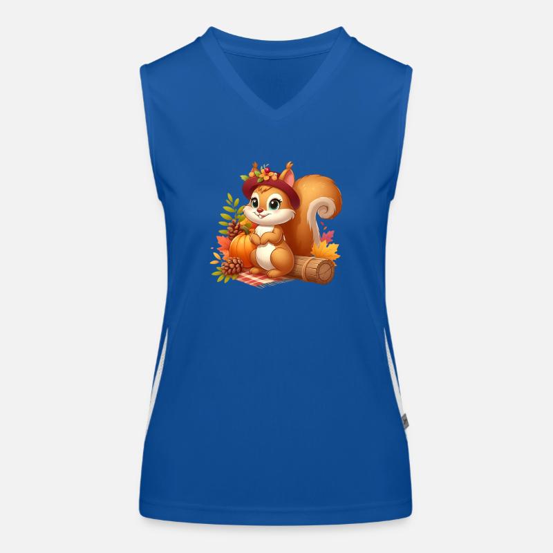Eichhörnchen Herbst Funktionelles Kontrast-Tank Top für Frauen