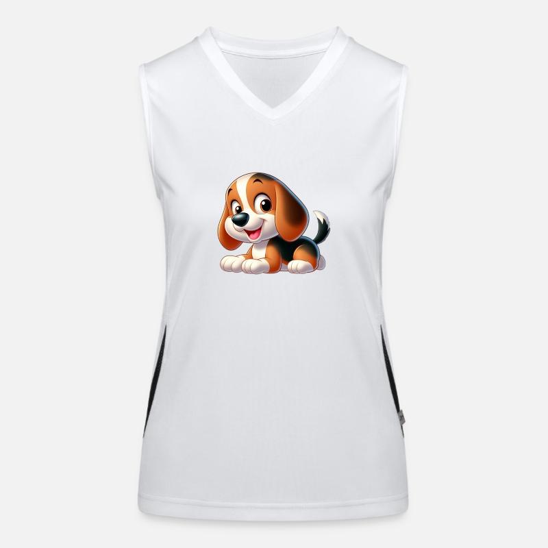Beagle 6 Funktionelles Kontrast-Tank Top für Frauen