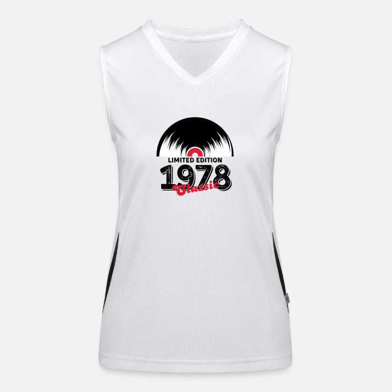 Limitierte Auflage 1978 Klassisches Vinyl Funktionelles Kontrast-Tank Top für Frauen
