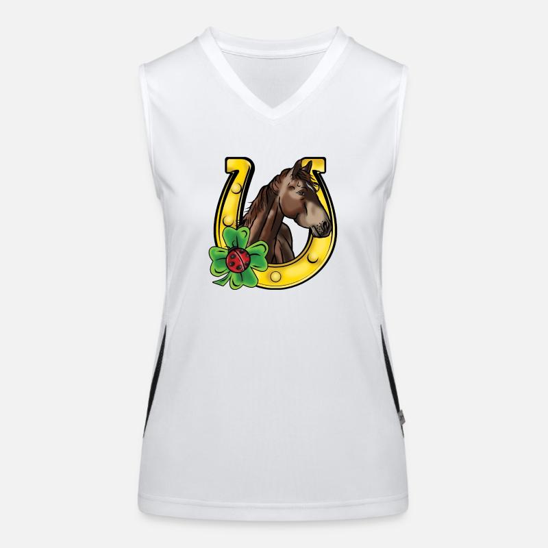 Comic Pony im Glück Funktionelles Kontrast-Tank Top für Frauen