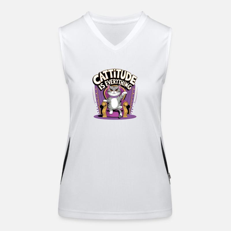 Cattitude ist alles Funktionelles Kontrast-Tank Top für Frauen