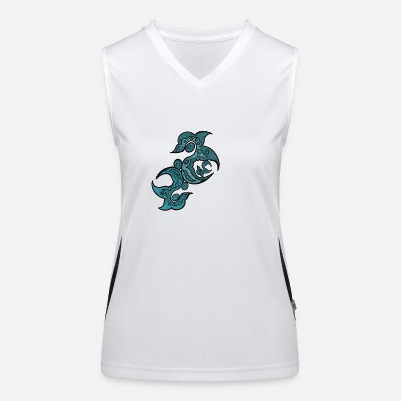 Türkis Funktionelles Kontrast-Tank Top für Frauen