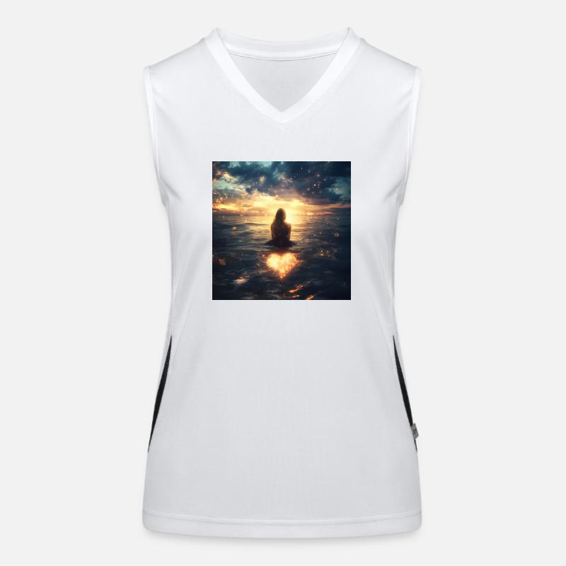 celestialplane - Women's Functional Contrast Tank Top - white/black
