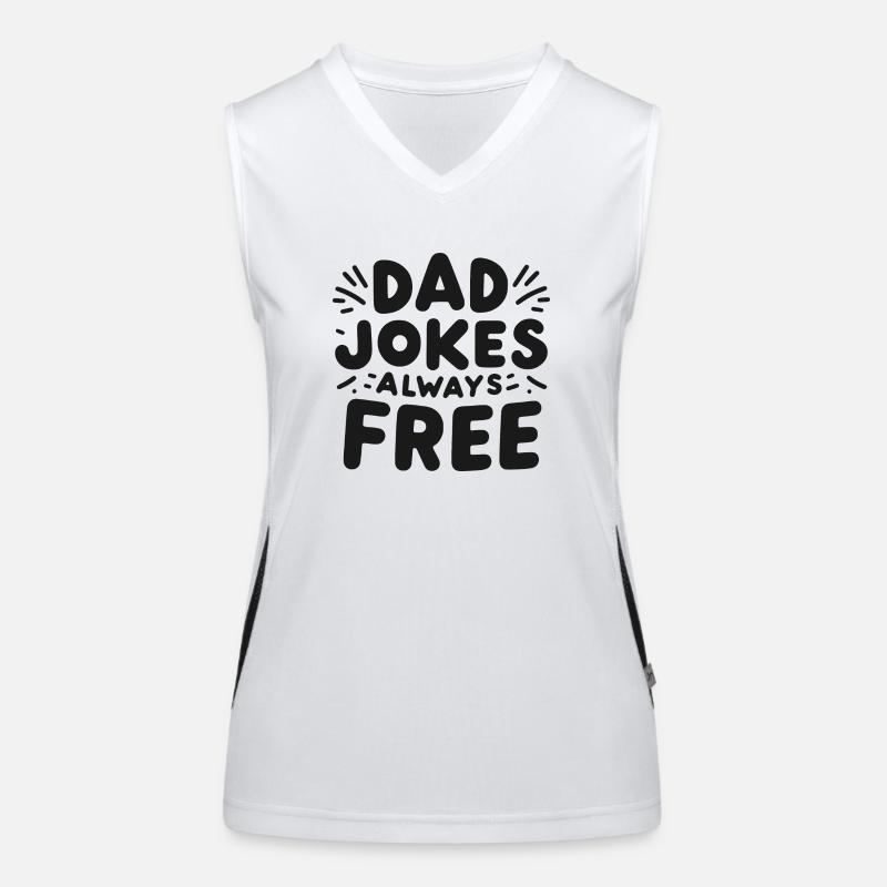 Dad Jokes Always Free Women's Functional Contrast Tank Top