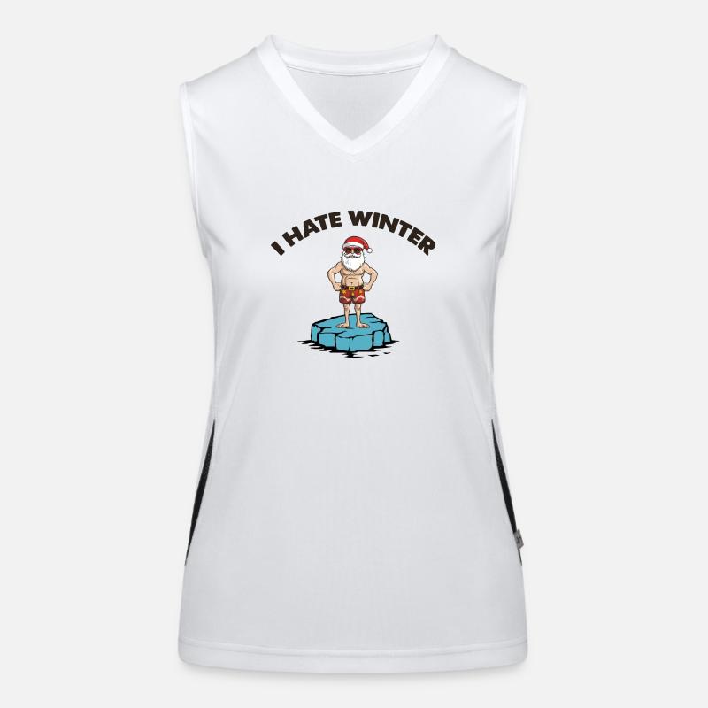 weihnachtsmann eisscholle winter Funktionelles Kontrast-Tank Top für Frauen