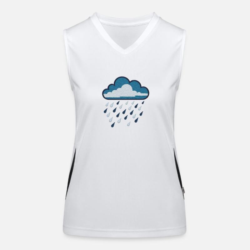 Embroidered rain cloud Women's Functional Contrast Tank Top