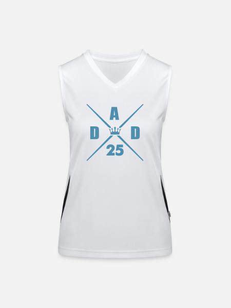 dad 25 papa - Funktionelles Kontrast-Tank Top für Frauen - Weiß/Schwarz - Vorne