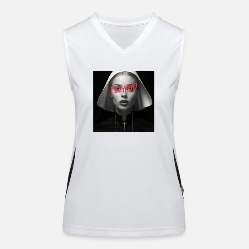 Techno Nun - Rave Design Funktionelles Kontrast-Tank Top für Frauen