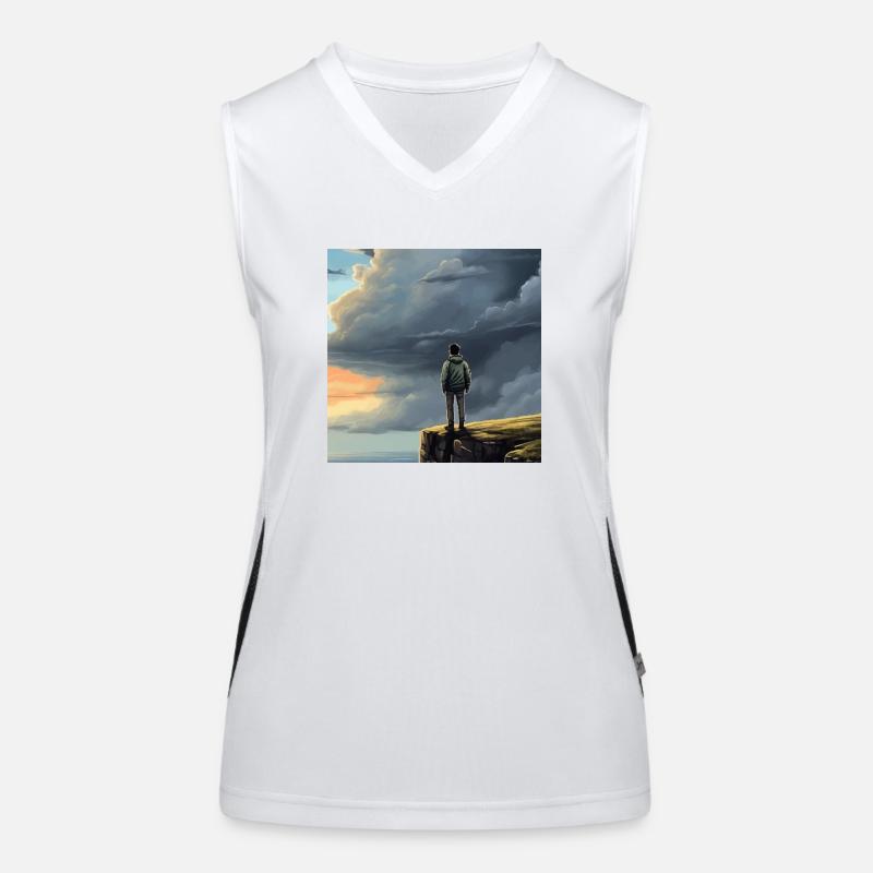 Wanderrer in der Natur Funktionelles Kontrast-Tank Top für Frauen