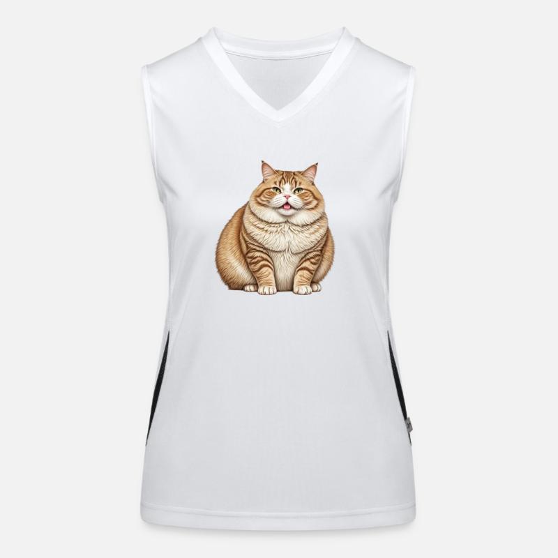 Dicke Katze Funktionelles Kontrast-Tank Top für Frauen