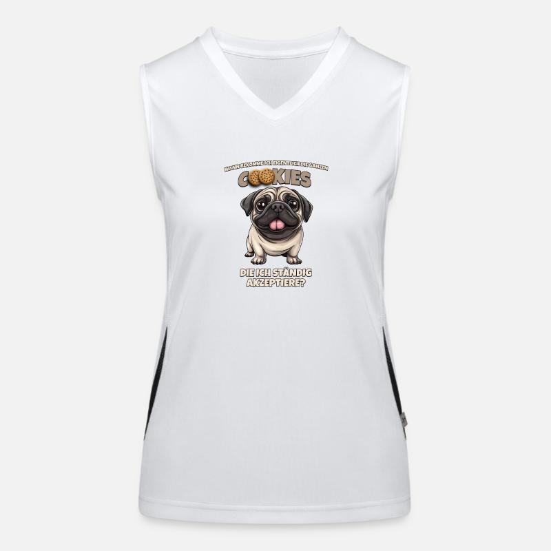 lustiger Spruch mit Mops Hunde Geschenkidee Funktionelles Kontrast-Tank Top für Frauen