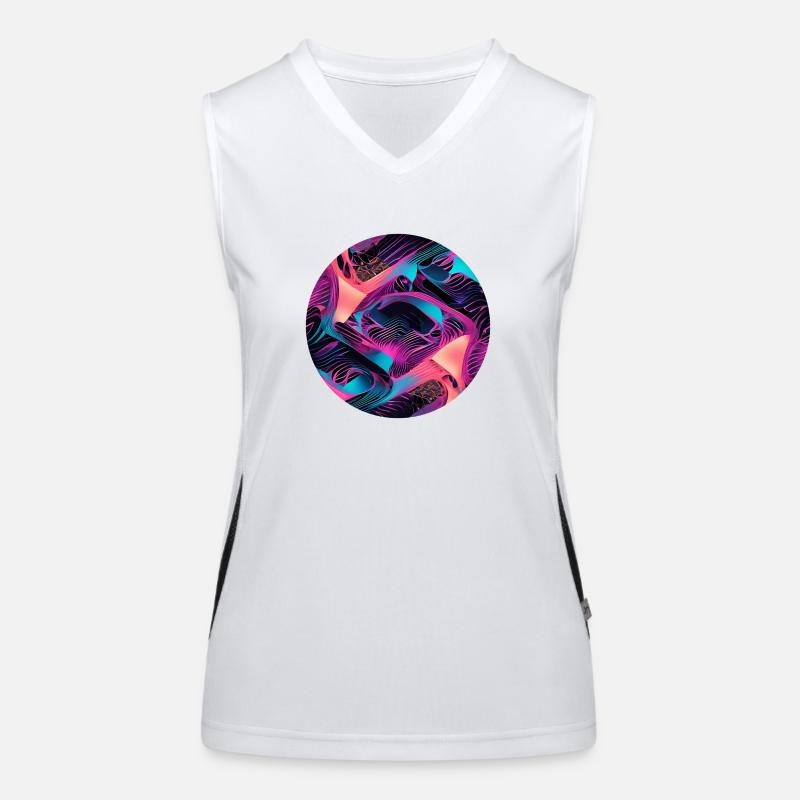 Abstrakte Formen Funktionelles Kontrast-Tank Top für Frauen
