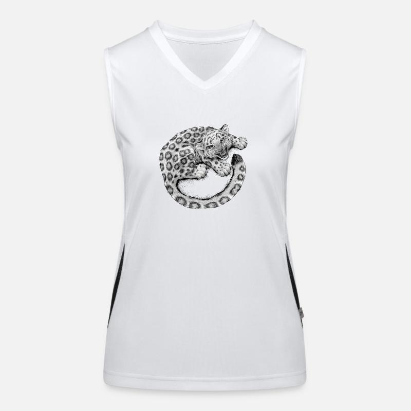 Snow Leopard Cub Funktionelles Kontrast-Tank Top für Frauen