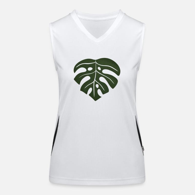 Feuille de monstera Débardeur respirant contrasté Femme