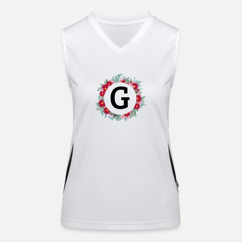 Buchstabe g Blumenkrone Funktionelles Kontrast-Tank Top für Frauen
