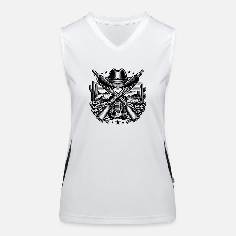 Logo western 2 Débardeur respirant contrasté Femme