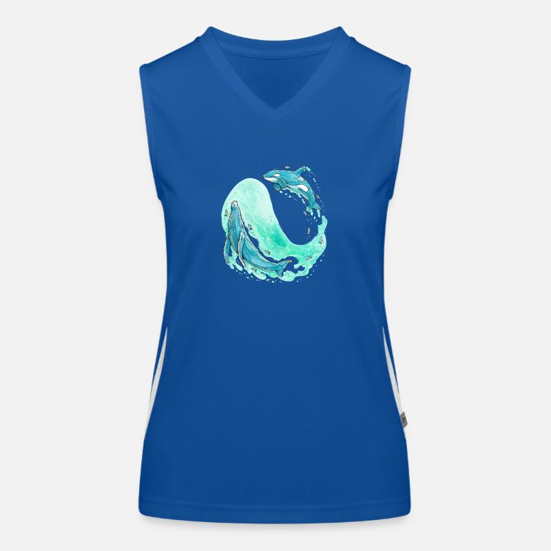 Wal Welle Funktionelles Kontrast-Tank Top für Frauen