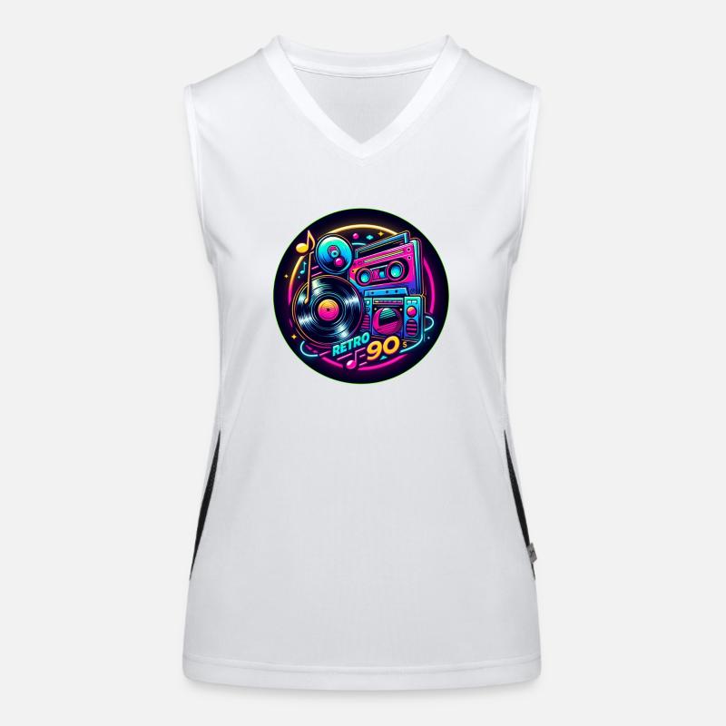 Retro 90s Logo Funktionelles Kontrast-Tank Top für Frauen