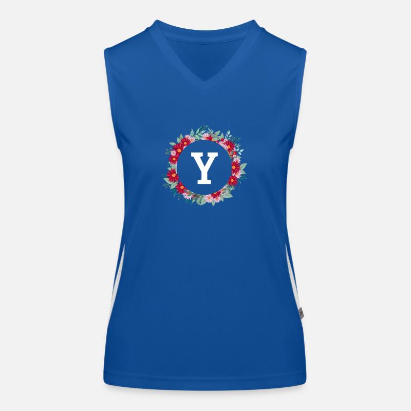 Buchstabe y Blumenkrone Funktionelles Kontrast-Tank Top für Frauen