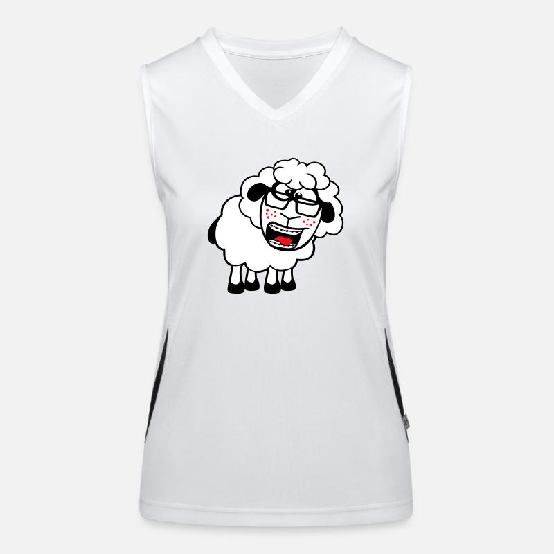 Sheep Nerd Hornglasses Glasses Clasp Geek Smart Women's Functional Contrast Tank Top