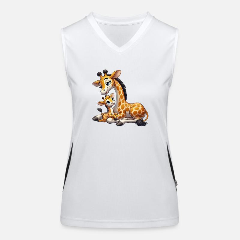 Giraffenmutter mit Kind Funktionelles Kontrast-Tank Top für Frauen
