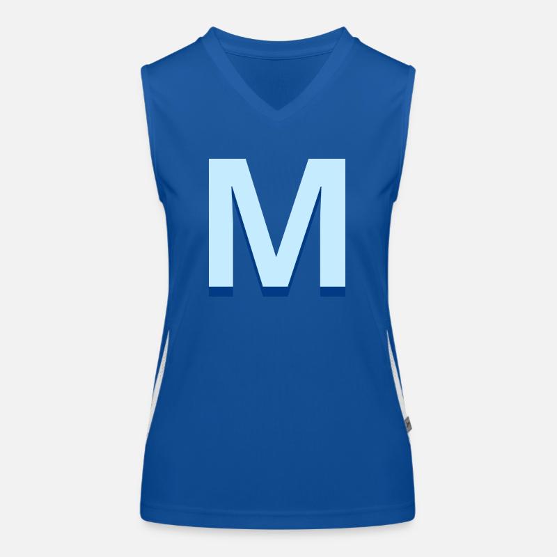 Buchstabe M Blue Pop und Modern Funktionelles Kontrast-Tank Top für Frauen