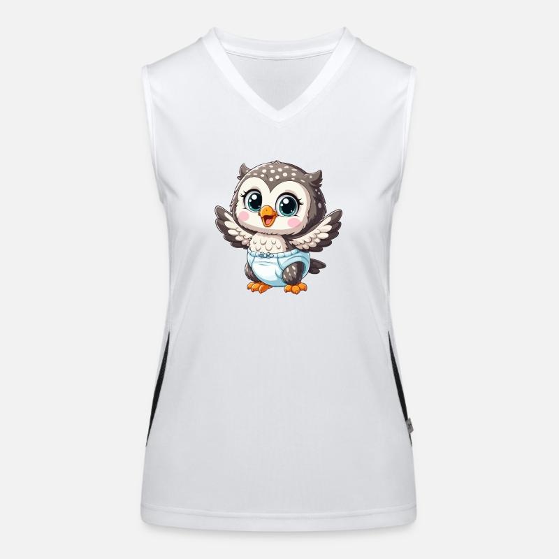Bébé hibou avec couche Débardeur respirant contrasté Femme