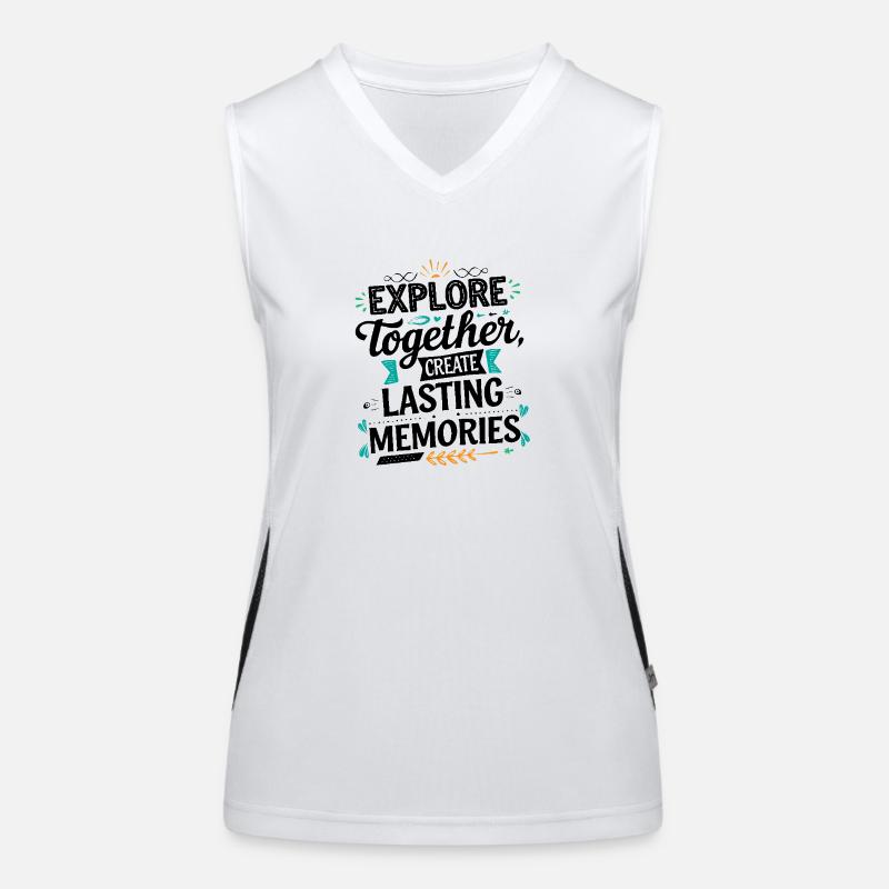 Explorez ensemble adevnture citation de voyage art texte Débardeur respirant contrasté Femme
