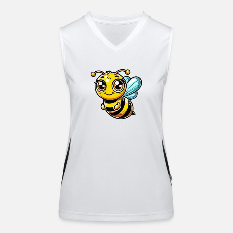 Bee Cartoon Comic Women's Functional Contrast Tank Top