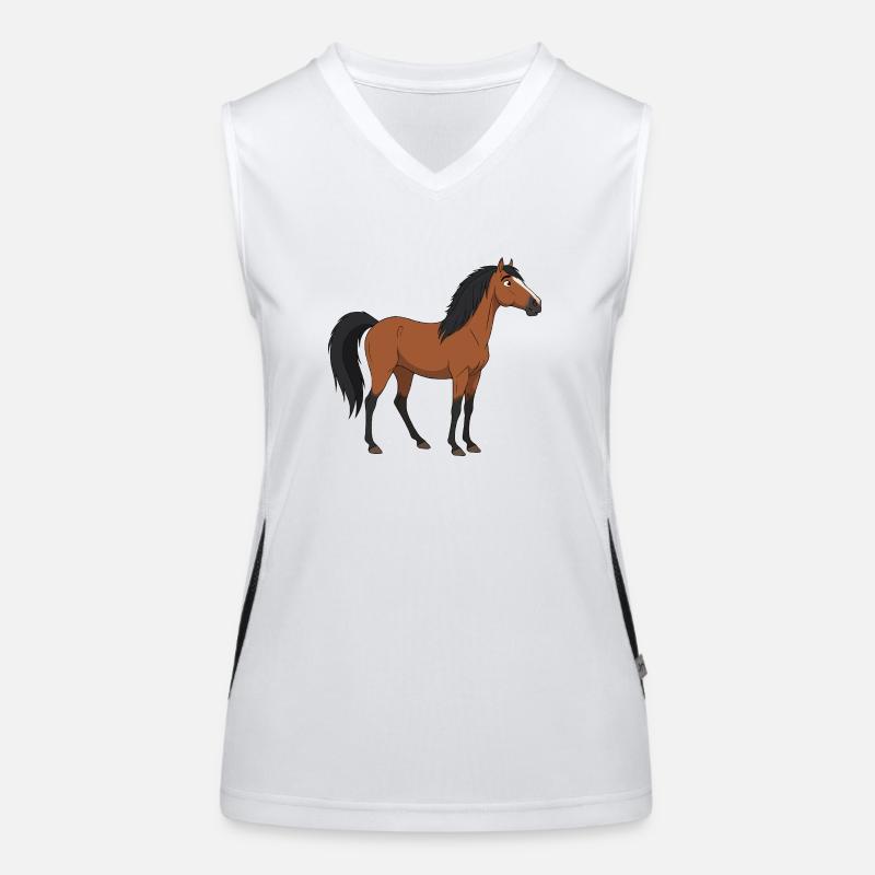 Konik Pferd echt Funktionelles Kontrast-Tank Top für Frauen