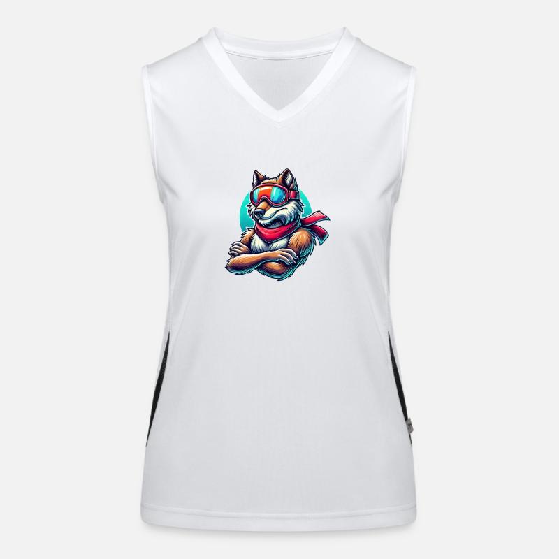 wolf skibrille Funktionelles Kontrast-Tank Top für Frauen