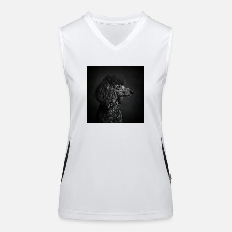 Black Animals - Black Poodle Funktionelles Kontrast-Tank Top für Frauen